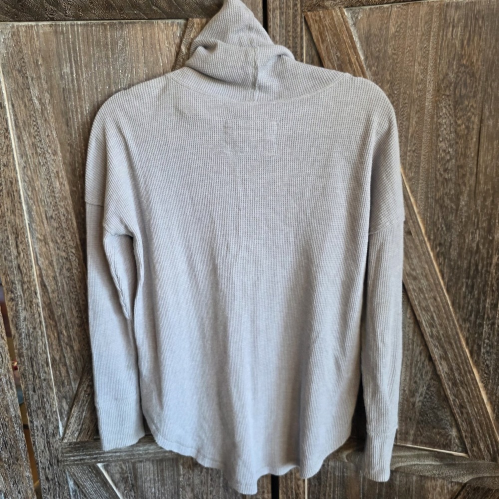 Anthropologie Maeve Shirt Women's Size‎ XS Gray Waffle Knit Turtle Neck Tunic - Picture 6 of 7